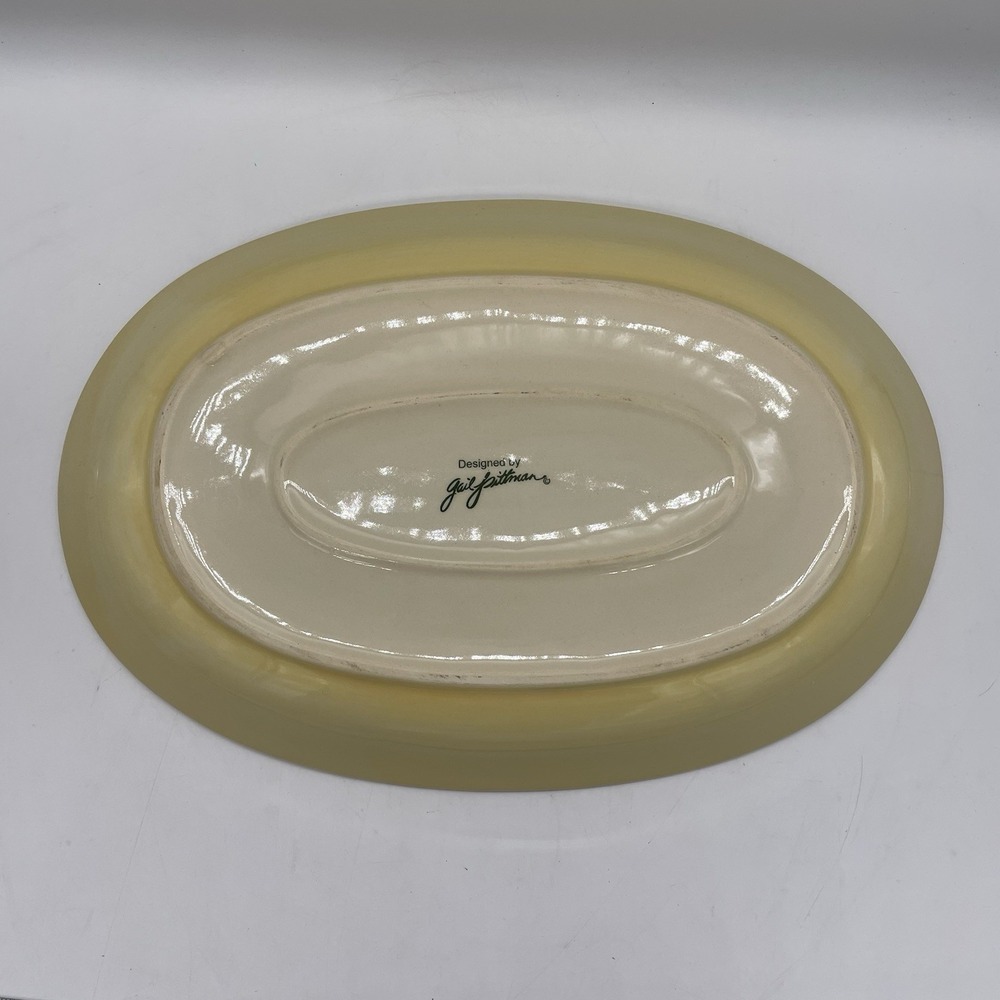 Southern Living at Home Gail Pittman Sienna Handpainted Oval Serving Platter 14" - Picture 4 of 8